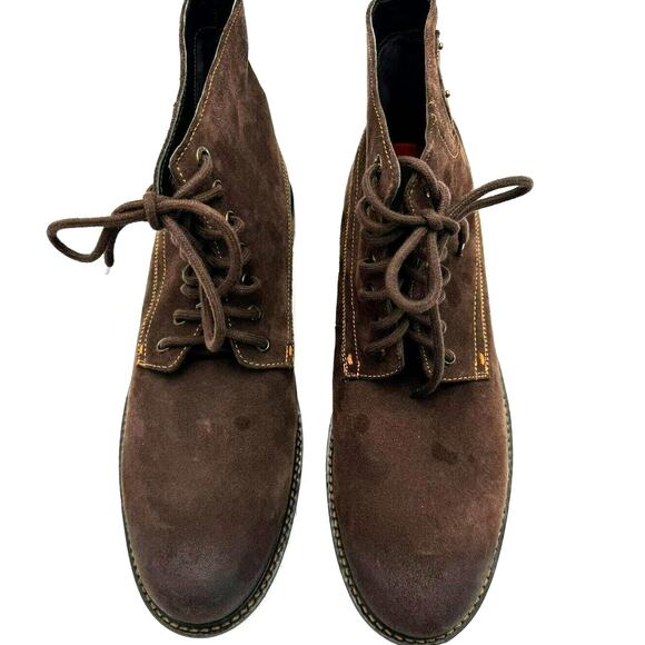 LEVI'S Men's 13 Brown Sheffield Suede Genuine Leather Lace-up Boots Comfort Logo - Picture 3 of 10